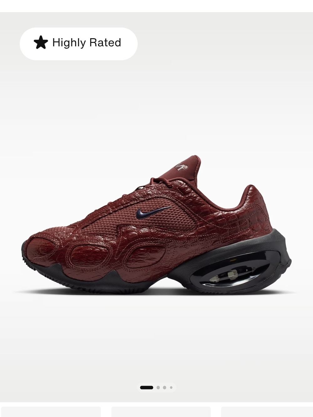 Nike Air Zoom-Type Womens Burgundy Croc-Textured Sneaker Size 9. Never Worn